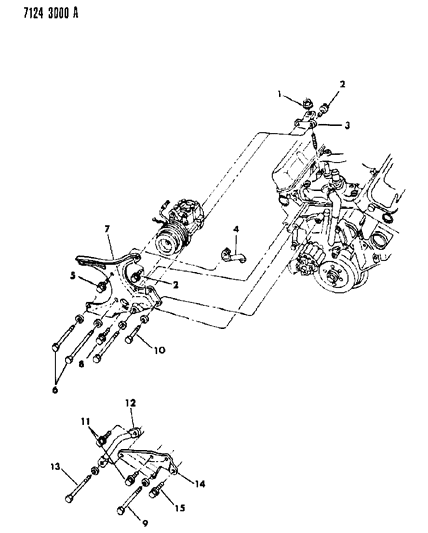 1987 Dodge Diplomat A/C Compressor Mounting Diagram 2