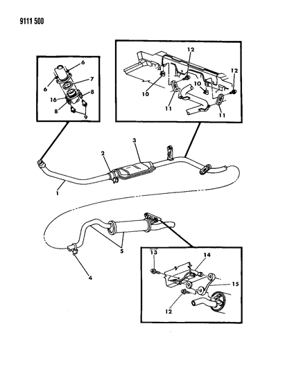 1989 Dodge Dynasty Exhaust System Diagram 2