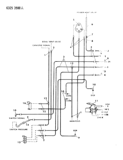 1986 Dodge W150 EGR Hose Harness Diagram 9