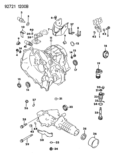 1994 Dodge Stealth Seal-T/M Front Differential Case Diagram for MB837029