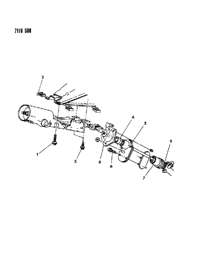 1987 Dodge Omni Column Attaching Parts Studs, Bolts, Cover, Seal Diagram