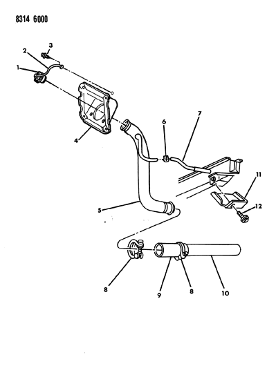 1989 Dodge Ram Wagon Fuel Tank Filler Tube Diagram