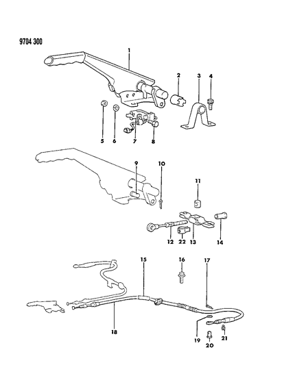 1989 Chrysler Conquest Controls, Parking Brake Diagram