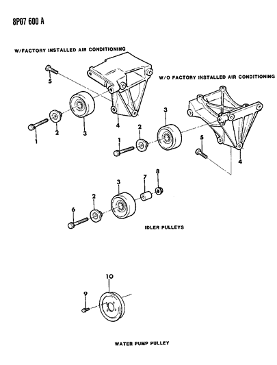 1990 Dodge Monaco Drive Pulleys Diagram 1