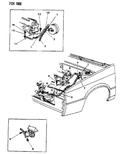 1987 Chrysler LeBaron Base Plumbing - Heater Diagram