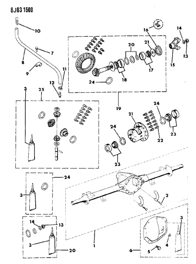 1989 Jeep Grand Wagoneer Housing & Differential, Rear Axle Diagram 4