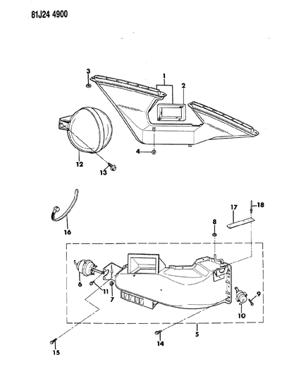 1986 Jeep J20 Air Distribution Ducts Diagram 1