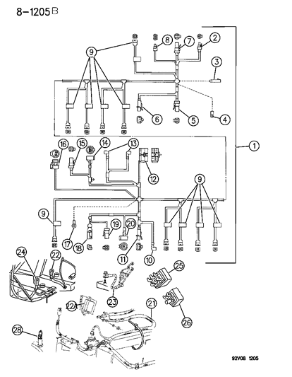 1994 Dodge Viper Wiring-Engine Diagram for 4848845