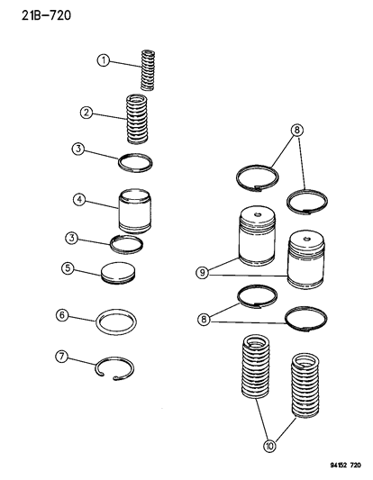 1994 Chrysler Town & Country Accumulator Piston & Spring Diagram