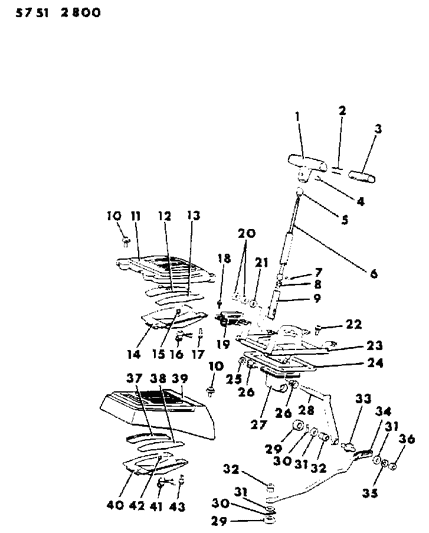 1985 Dodge Ram 50 Controls, Gearshift Diagram 2