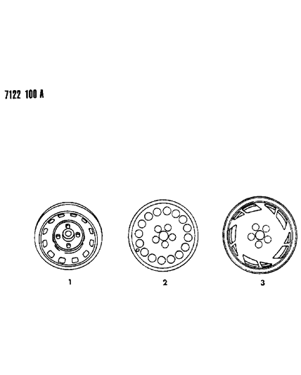 1987 Dodge Charger Wheels & Covers Diagram