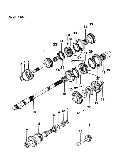 1984 Dodge Ram 50 Gear Train Diagram 2