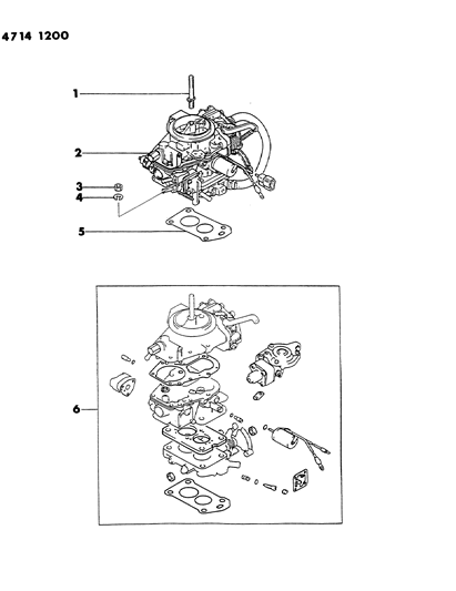 1984 Dodge Colt Carburetor & Gasket Set Diagram 1