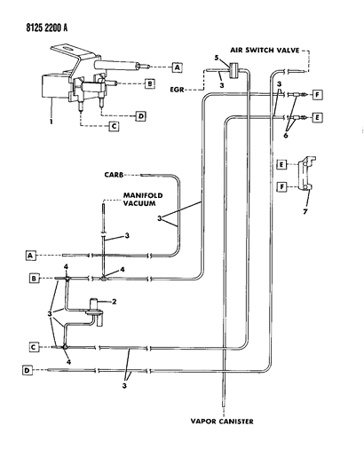 1988 Dodge Dynasty EGR Hose Harness Diagram 5