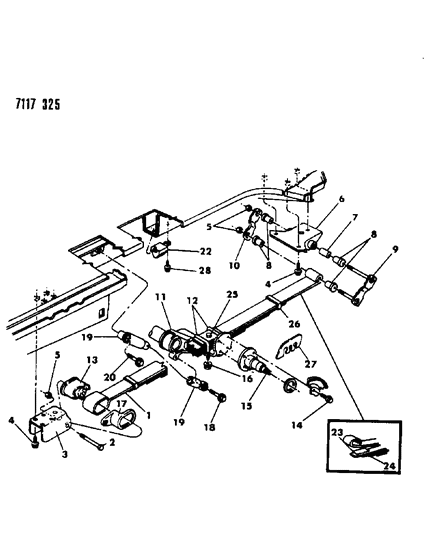 1987 Dodge Caravan Suspension - Rear Diagram