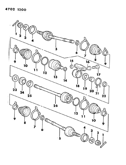 1984 Dodge Colt Axle, Front Diagram 2