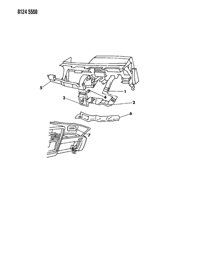 1988 Chrysler LeBaron Air Distribution Ducts, Outlets, Louver Diagram