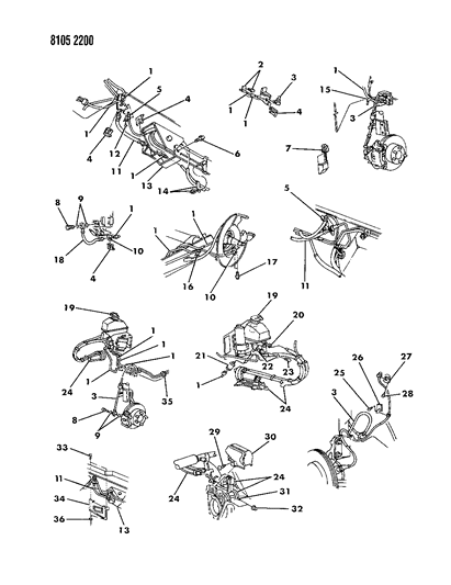 1988 Dodge Dynasty Lines & Hoses, Brake Diagram