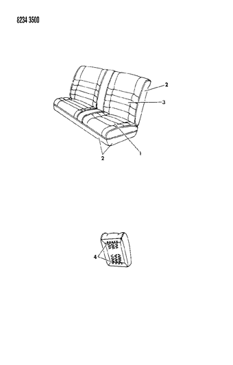 1988 Chrysler LeBaron Base Rear Seat Diagram 3