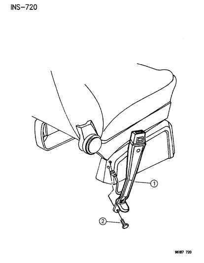 1996 Chrysler Town & Country Seatbelt Front Inner Diagram for GP26SJK