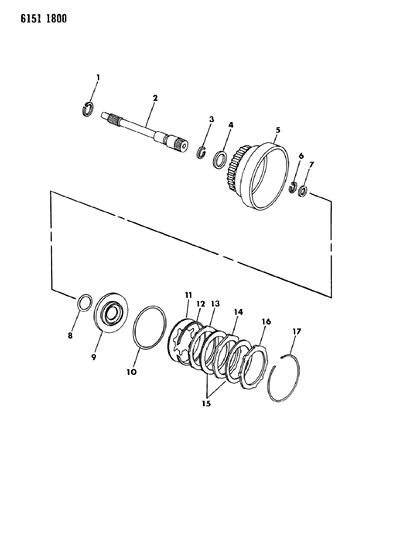 1986 Chrysler Laser Clutch, Rear & Input Shaft Diagram