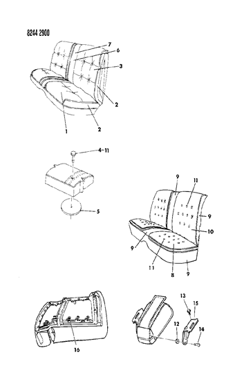 1988 Chrysler Fifth Avenue Rear Seat Diagram 2