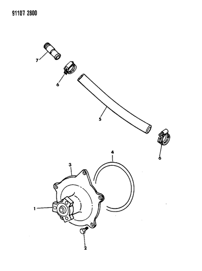 1991 Dodge Caravan Water Pump & Related Parts Diagram 3