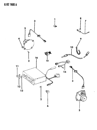 1990 Jeep Wagoneer Speakers & Knobs - Radio Diagram 2