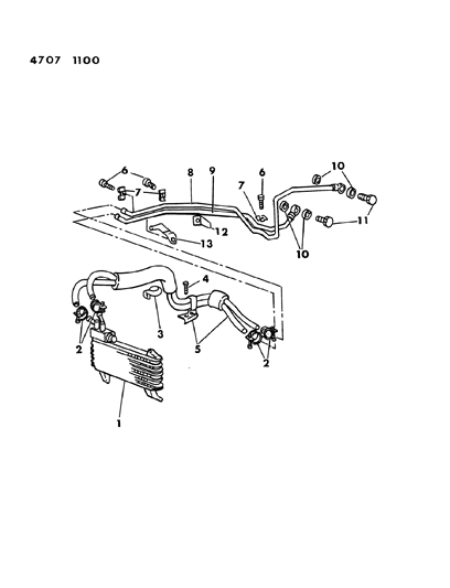 1984 Dodge Conquest Oil Cooler & Lines Diagram