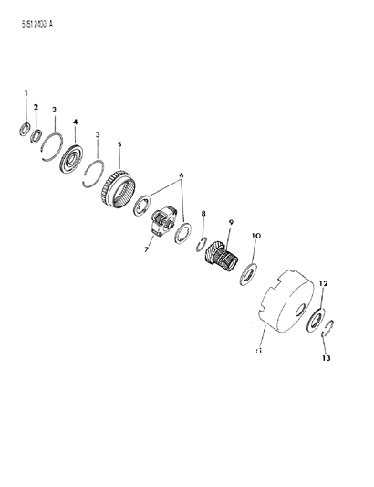 1985 Dodge Aries Gears - Front Annulus & Sun Diagram