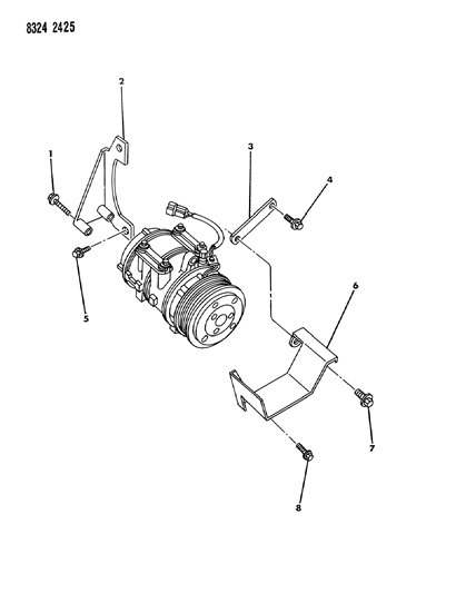 1989 Dodge D150 Mounting - A/C Compressor Diagram 1