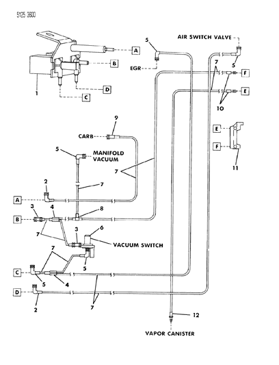 1985 Chrysler Fifth Avenue EGR Hose Harness Diagram 6