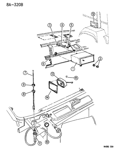 1995 Dodge Ram Van Cap-Antenna Diagram for 56006828