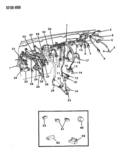 1992 Dodge Daytona Wiring - Instrument Panel Diagram