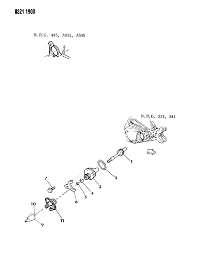 1989 Dodge D150 Cable, Speedometer With Pinion And Retainer Diagram