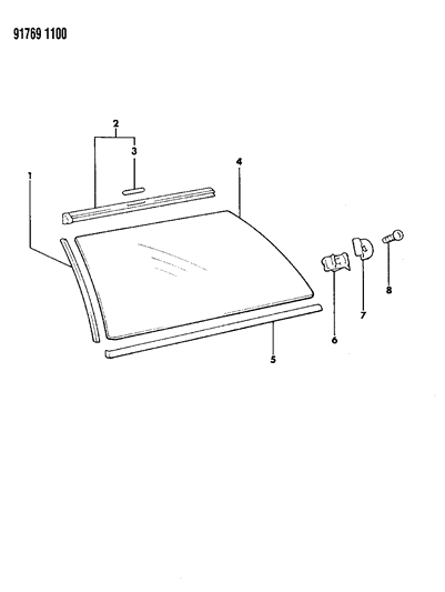 1991 Dodge Colt Quarter Window Glass Diagram