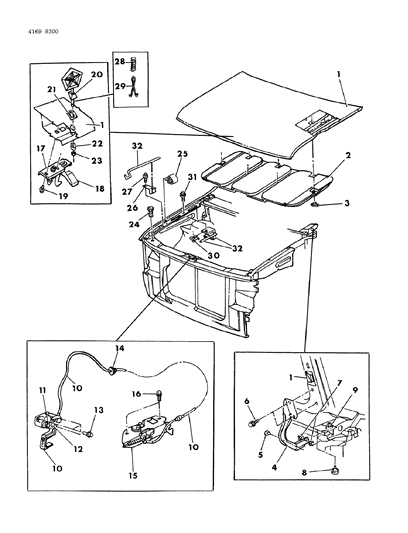 1984 Dodge Caravan Hood Diagram