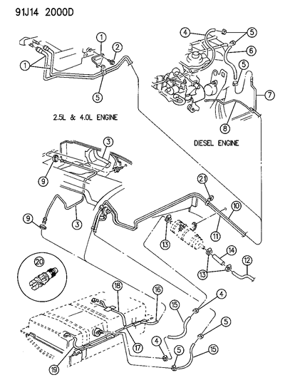 1991 Jeep Cherokee Fuel Lines Diagram