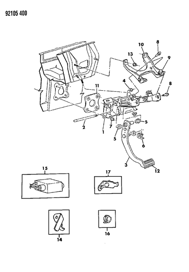 1992 Chrysler New Yorker Brake Pedal Diagram