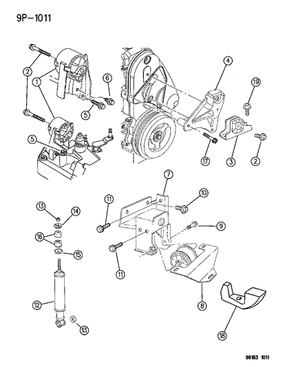 1996 Chrysler Cirrus Engine Mounts Diagram 1