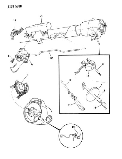 1986 Chrysler Town & Country Switch - Turn Signal & Hazard Warning Diagram