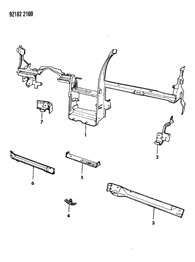 1992 Dodge Daytona Instrument Panel Reinforcement Diagram