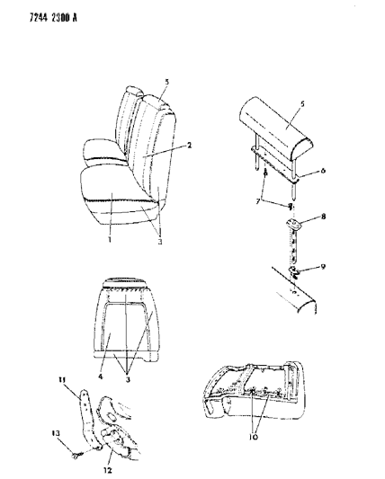 1987 Dodge Diplomat Seat - Front Fleet - Police & Others Diagram 3