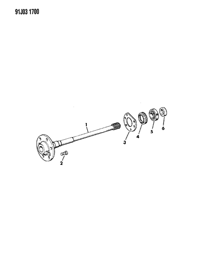 1991 Jeep Grand Wagoneer Shaft - Rear Axle Diagram