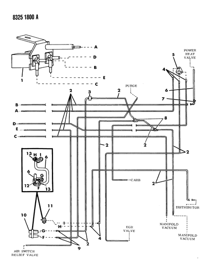 1988 Dodge Ram Wagon EGR Hose Harness Diagram 2