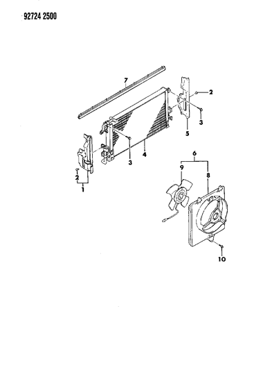 1992 Dodge Colt Condenser, Air Conditioner Diagram