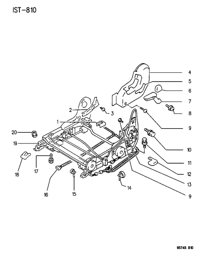 1996 Dodge Stealth Seat Adjuster Diagram 2