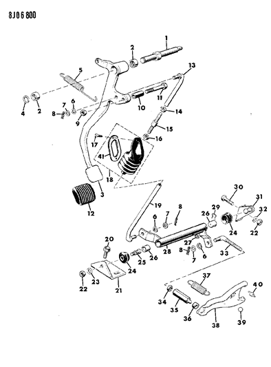 1989 Jeep Grand Wagoneer Clutch Pedal Diagram