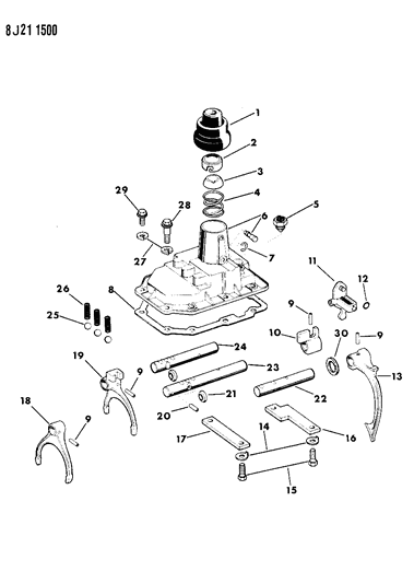 1988 Jeep J20 Forks, Rails, Shafts Diagram 5