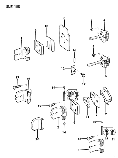 1986 Jeep Cherokee Pin-Hinge Diagram for 55008099